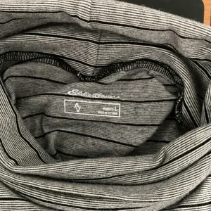 Eddie Bauer Womens Top Mock Neck Striped Long Sleeve Brown Black Size Large thumbnail 2
