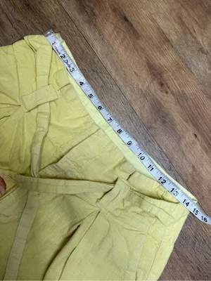 Free People High-Rise Tie-Waist Shorts in Yellow thumbnail 5