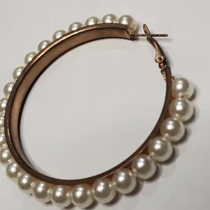 Beaded Earrings Gold Color Metal thumbnail 5