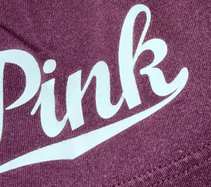 VS PINK Casual Logo Tee - Relaxed Crewneck T-Shirt Plum & White Colorblock thumbnail 7