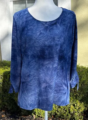 Hudson Harper 3/4 Tie Grommet Sleeve Blue Women's Top NWT thumbnail 1