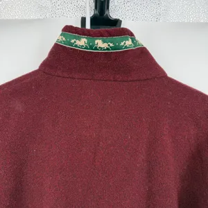 Miller's Sportific Collection‎ Polartec Fleece Jacket Burgundy Horse Trim Zip Up thumbnail 6