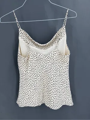 Skies are Blue NWT Adjustable Speckled Drape Sleeveless Satin Tank Top thumbnail 4