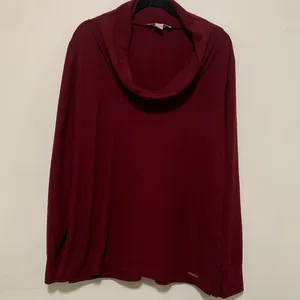 Michael Kors woman maroon turtleneck long sleeve shirt size XL thumbnail 1
