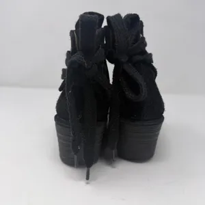 Fly London Suede Wedge Ankle Boots Black Lace Up Back Women Size 38 thumbnail 7