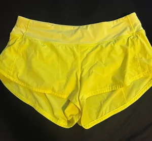 Lululemon Neon Speed up shorts, low rise 2.5” yellow thumbnail 1