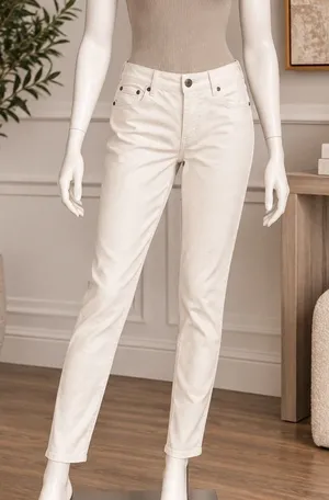 Almost Famous Women Jeans White Skinny Stretch Solid Size 5 thumbnail 1