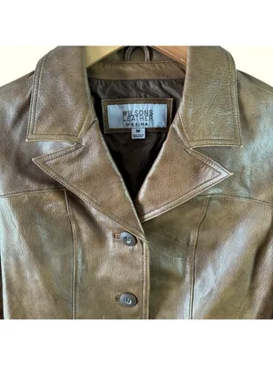 Vintage Wilsons Leather Maxima Brown Leather Blazer Jacket Women's M 90s Y2K thumbnail 3