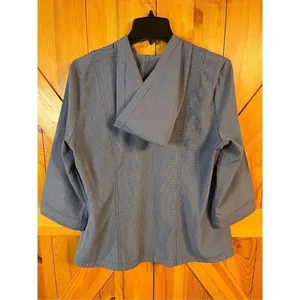 Christopher and Banks blue checkered zip up hoodie size large (1945)￼ thumbnail 5
