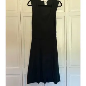 Anthropologie Odille black jersey faux wrap dress xs thumbnail 10