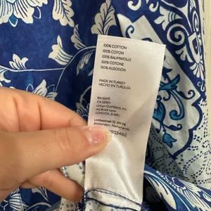Anthropologie printed‎ v-neck buttonfront shirtdress blue white size XS NEW thumbnail 7