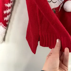 Celebrate Together‎ Meowy Christmas cat design red white knit sweater size L thumbnail 7