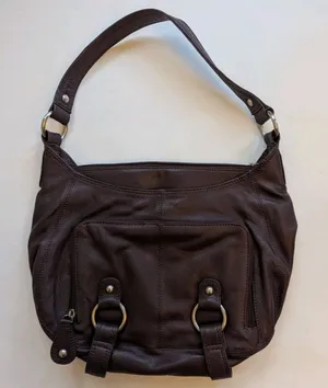 EUC Great American Leather Works Burgundy Shoulder Handbag Bag Purse Capsule thumbnail 1