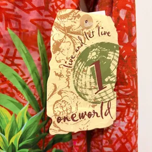 One World Abstract Watercolor Hawaiian‎ Christmas Themed Tunic – Large – NWT thumbnail 3