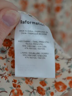 Reformation Teyana Dress Size 8 Floral Print Pink Orange Cream thumbnail 7