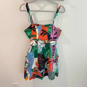 Parker Weslyn Tropical Belted Linen Mini‎ Dress Size 6 thumbnail 3