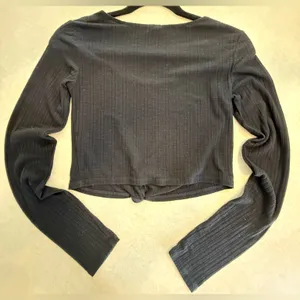 Garage Black Ribbed Crop Top thumbnail 2