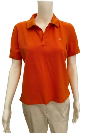 Vintage 90s Ralph Lauren Women’s Orange Polo Shirt Medium thumbnail 1