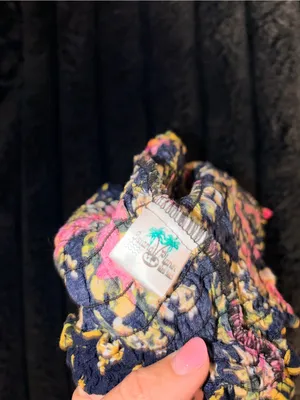 Island Planet Navy Floral Smocked Camisole with Pink and Yellow Blooms thumbnail 3