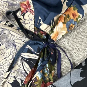 Lulus Wrap Dress Womens Small Put on a Smile Blue Floral Print Satin Maxi thumbnail 3