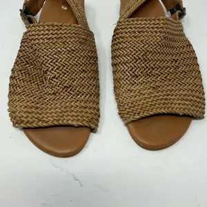Paul Green Woven Slingback Flat Sandal Tan Braided Leather Womens Size 9.5 thumbnail 9