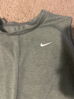 Nike Women’s Twist-Front Ribbed Tank Top - gray thumbnail 3