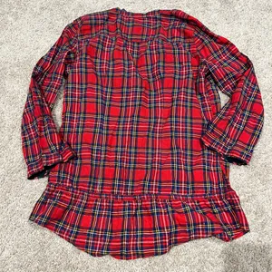 Abercrombie & Fitch Womens M Christmas Red Plaid Button Down Blouse Brand New thumbnail 3