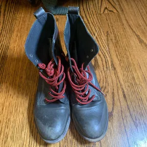 Etsy Vintage Leather Lace up Combat Style Boots Size Women's US 6 thumbnail 4