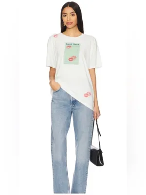 NWT Daydreamer Guest Check Tee “Lose my Number 💋” Oversized Large thumbnail 3