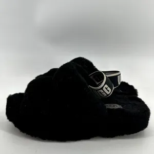 Ugg Oh Yeah Slides Slippers Sandals Sheepskin Shearling Slingback Black 6 thumbnail 4