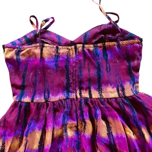 Mimi Chica Purple Abstract Ethereal Tie Dye High Low Dress | S thumbnail 5