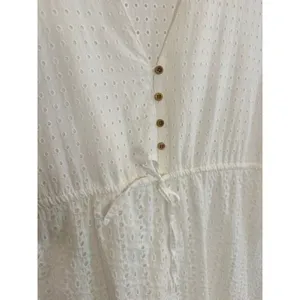 Zara Openwork Embroidered Midi Dress in White sz. M thumbnail 7