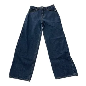 H&M denim high waist baggy jeans dark wash size 6 thumbnail 1