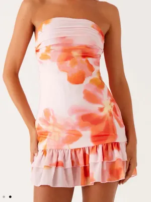 Peppermayo Manon Scarf Mini Dress - Blushing Blossom US 0 NWT *No scarf thumbnail 1