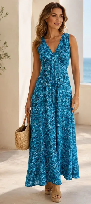 Derek Lam DesigNation Blue Maxi Dress Size M thumbnail 1