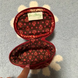 Vera Bradley Red Quilted Cosmetic Bag thumbnail 5