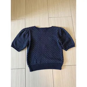 Susan Bristol Vintage Cottagecore Petite Blue Pink Sweater Top Hand Embroidered thumbnail 5