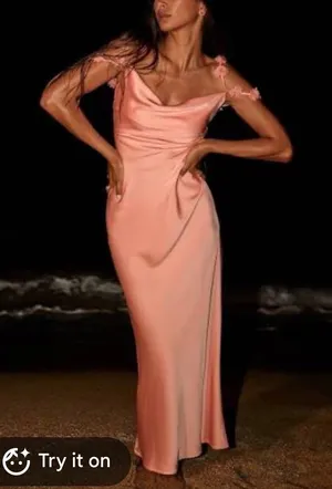 Altar'd State pink slip dress satin thumbnail 1