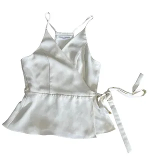 amanda uprichard White Wrap‎ Sleeveless Peplum Top Size P thumbnail 1