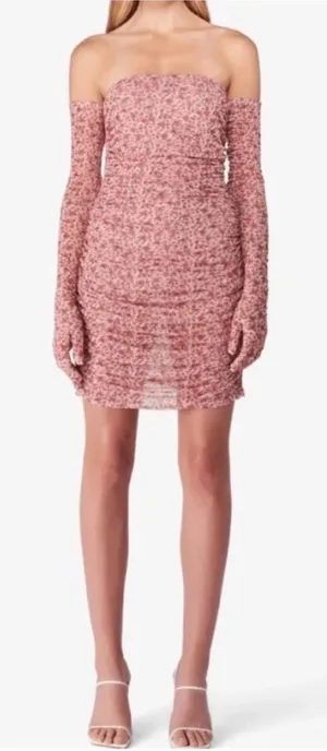 🌟SALE🌟MISCREANTS‎ x REVOLVE Cupid Ruched Mini Dress in Dusty Rose Ditsy Floral thumbnail 1