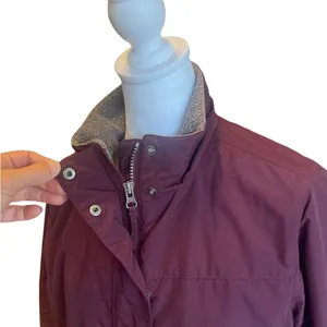 LL Bean Puffer Insulated Fleece Lined Burgundy Winter Coat Womens Size Medium thumbnail 9