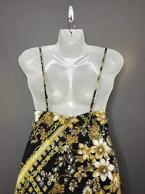 Princess Polly Dress Womens 6 Black Floral Chain Square Neck Slip Mini Party thumbnail 6