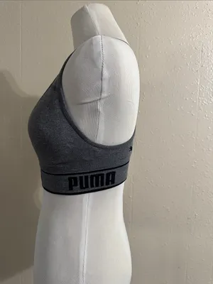 Puma Grey Seamless Racerback Sports Bra thumbnail 8