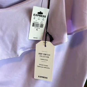 NWT Express Body Contour Compression Stretch Ruffle One Sleeve Tank, XL thumbnail 3