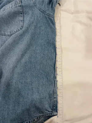 GAP Oversized Denim Cotton Shirt Blue Size L thumbnail 7