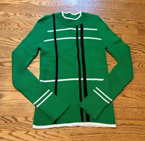 Anthro Maeve Merida Striped Sweater Green thumbnail 1