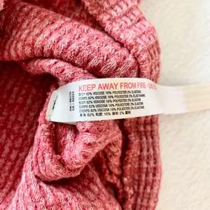 Free People Intimately Waffle Knit Henley Bodysuit Womens‎ Size M Pink Thermal thumbnail 6