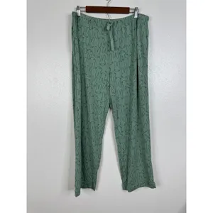 Hanna Andersson Pajamas L Green Bunny Rabbit Modal Button Down Pant Set Womens thumbnail 6