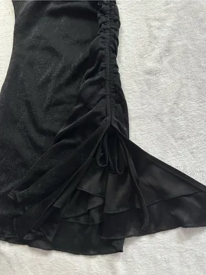 Princess Polly Donelli Mini Dress Black Size 2 Strapless Sparkly Asymmetrical thumbnail 6