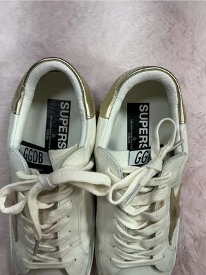 Golden Goose White Sneakers with Gold Star Accent 145 thumbnail 2